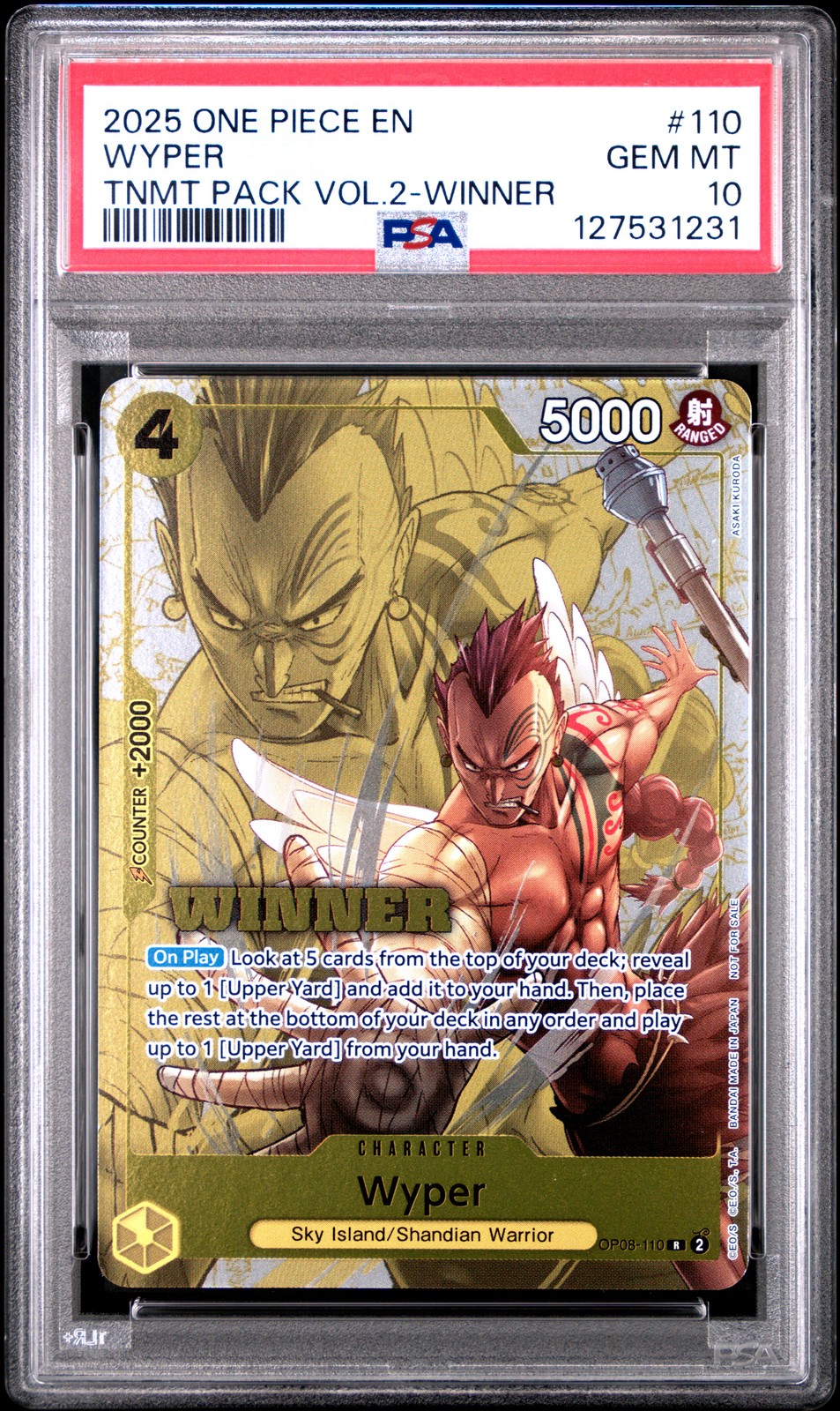 2025 One Piece Tournament Pack Vol.2 Wyper Winner 110