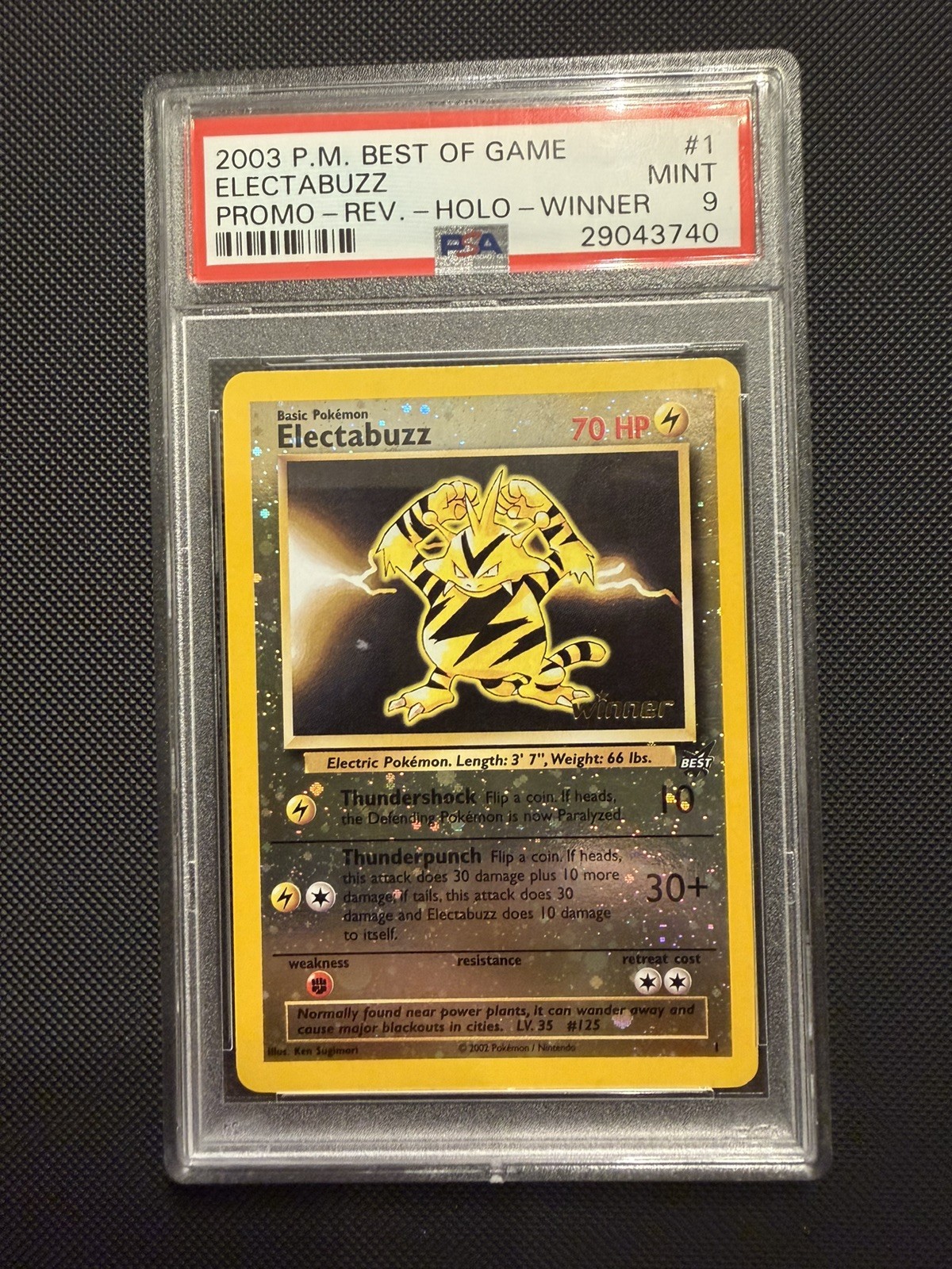 2003 Pokemon Best of Game Promo Electabuzz-Reverse Foil Winner 1