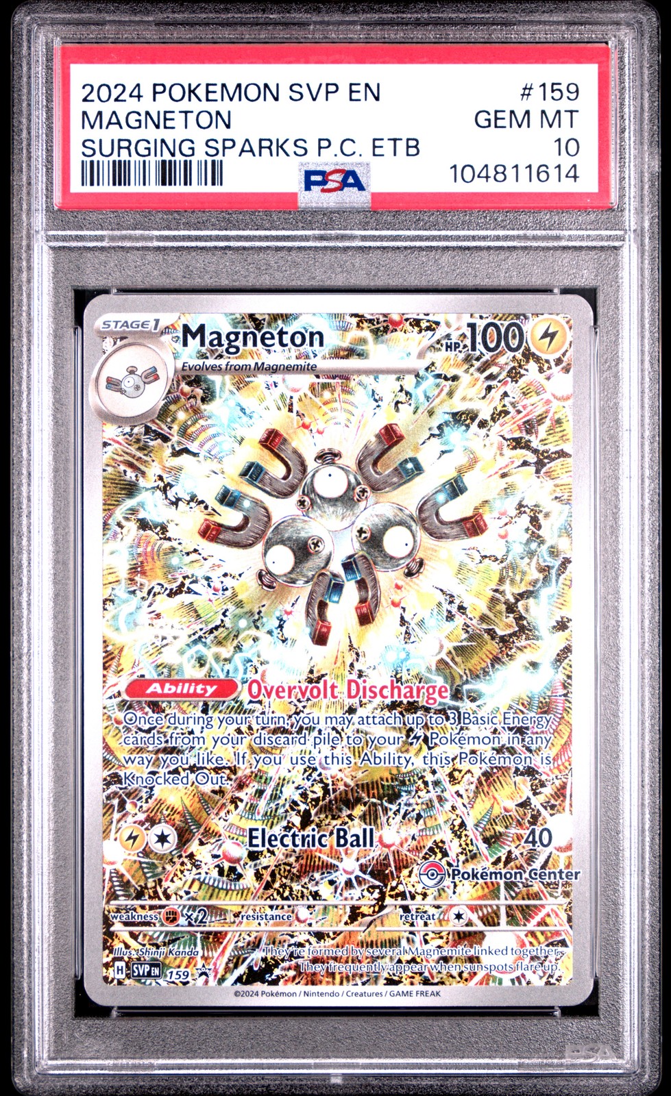2024 Pokemon Svp EN-SV Black Star Promo Magneton Surging Sparks Pokemon Center Elite Trainer Box 159