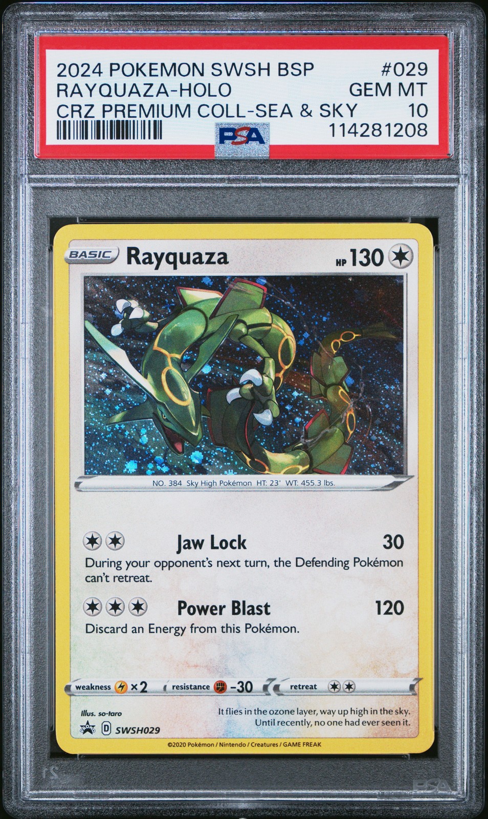 2024 Pokemon Swsh Black Star Promo Rayquaza-Holo Crown Zenith Premium Collection Sea & Sky  029