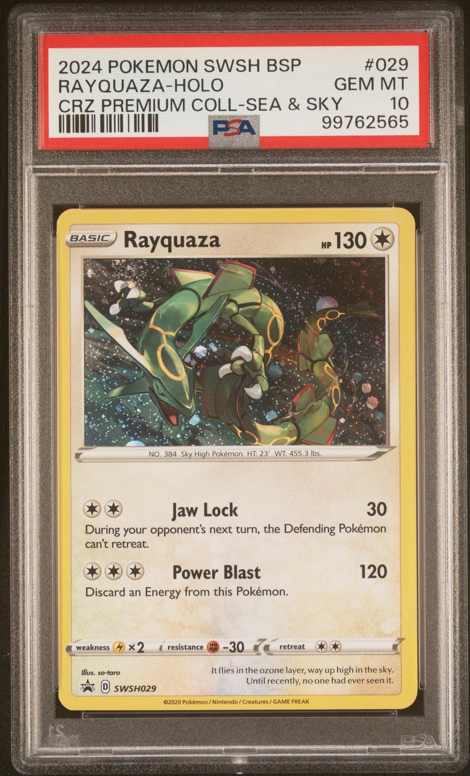 2024 Pokemon Swsh Black Star Promo Rayquaza-Holo Crown Zenith Premium Collection Sea & Sky  029