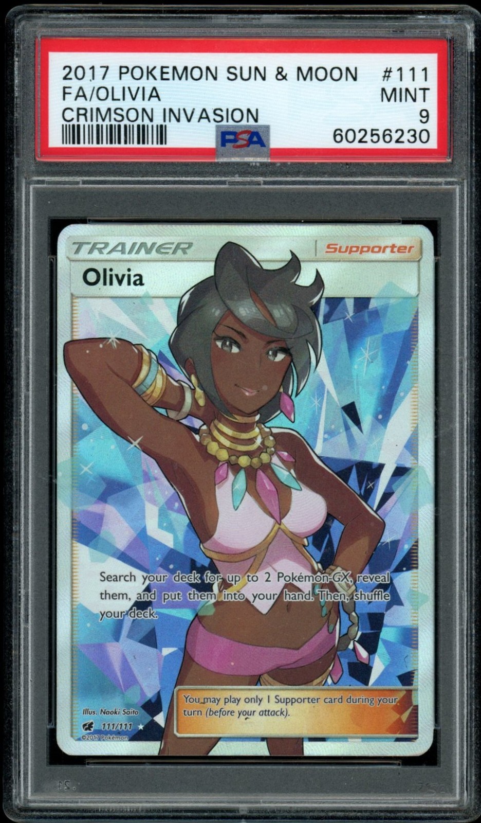 2017 Pokemon Sun & Moon Crimson Invasion Full Art/Olivia 111