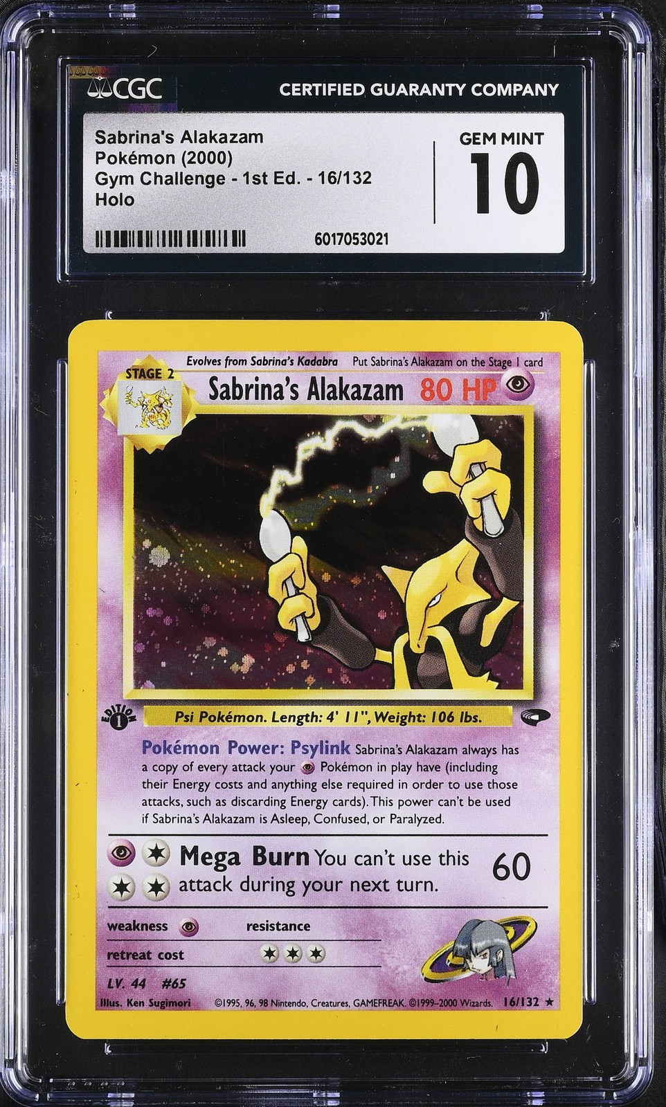2000 Gym Challenge - 1st Edition - English Sabrina's Alakazam Rare Holo 16/132