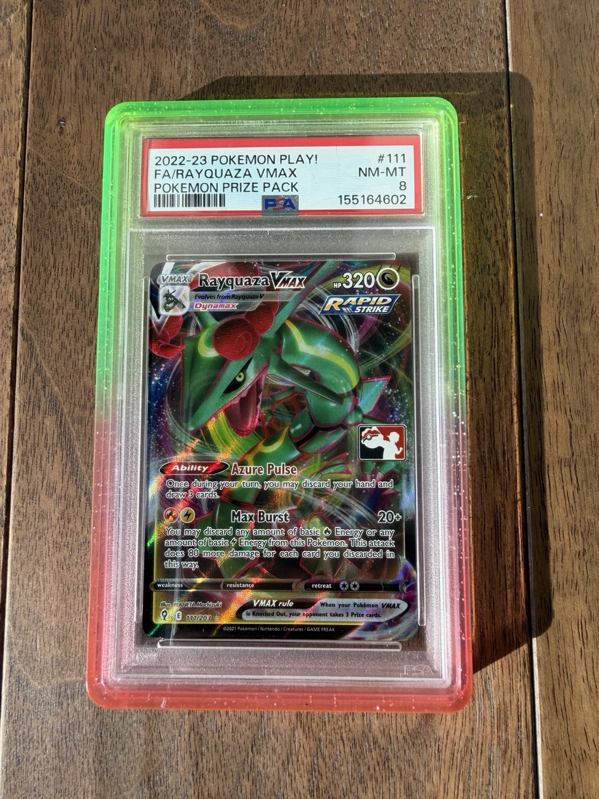 2022-2023 Pokemon Play! Pokemon Prize Pack Full Art/Rayquaza Vmax 111