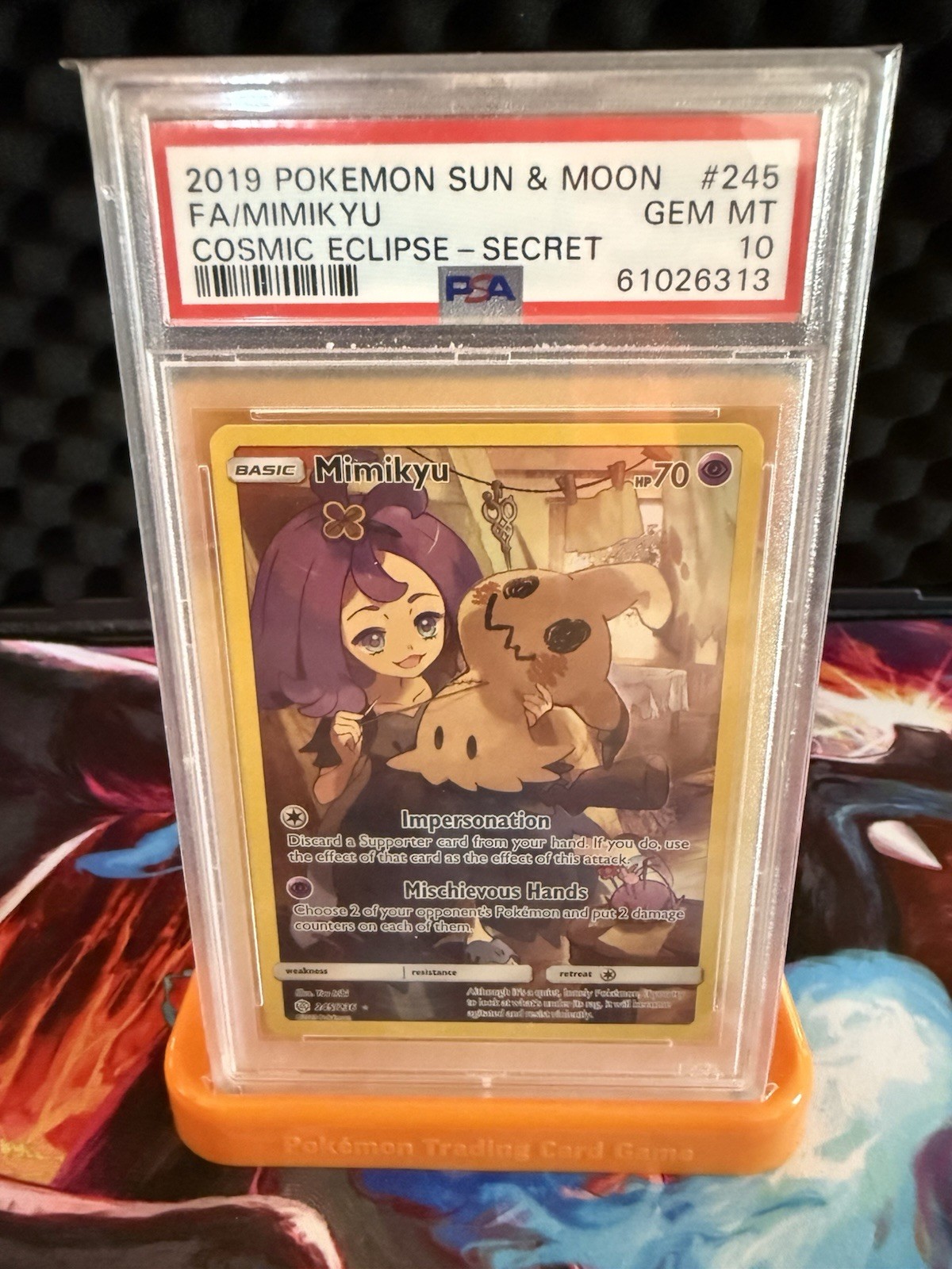 2019 Pokemon Sun & Moon Cosmic Eclipse Full Art/Mimikyu Secret 245