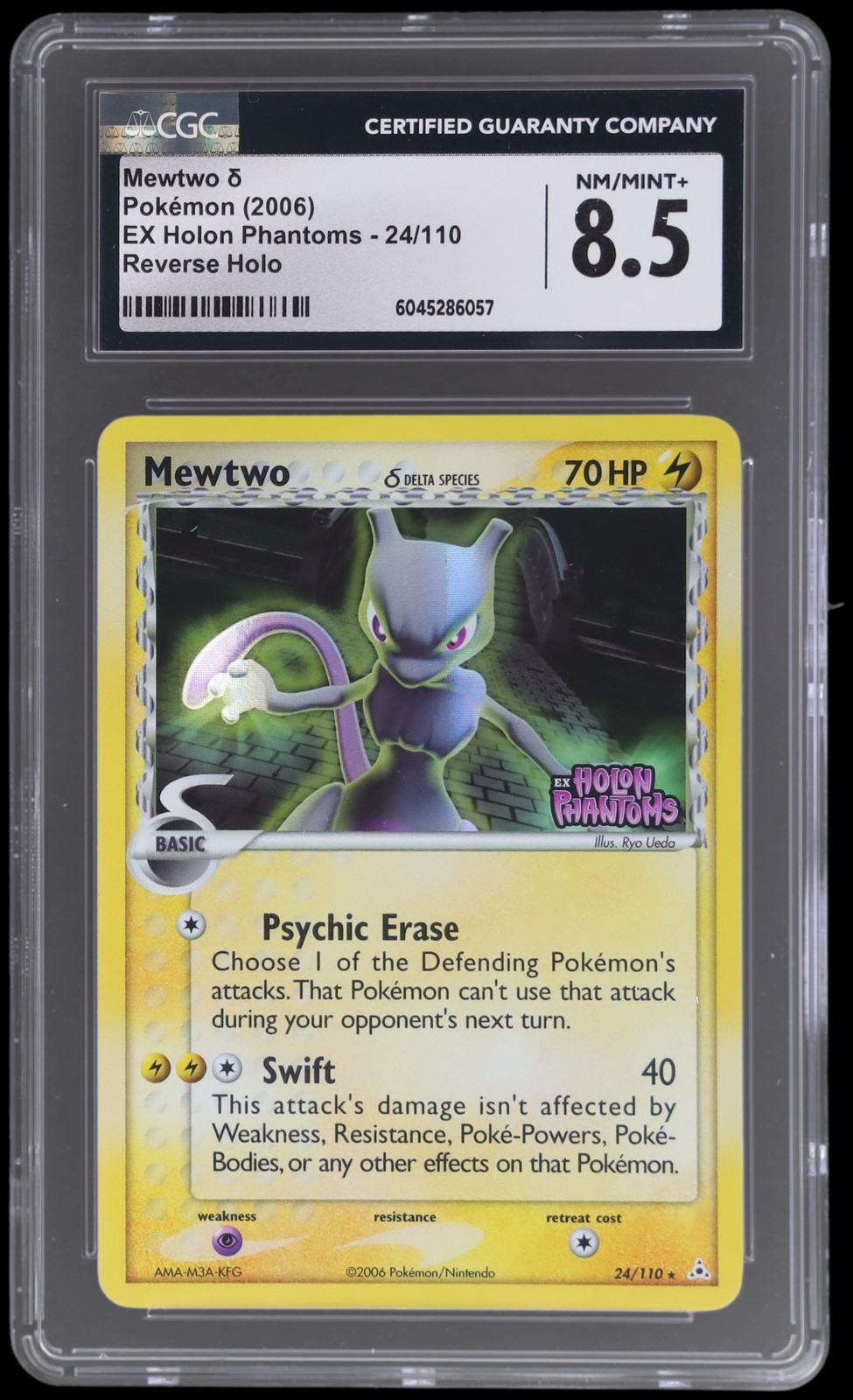 2006 EX Holon Phantoms - English Mewtwo δ Rare Reverse Holo 24/110