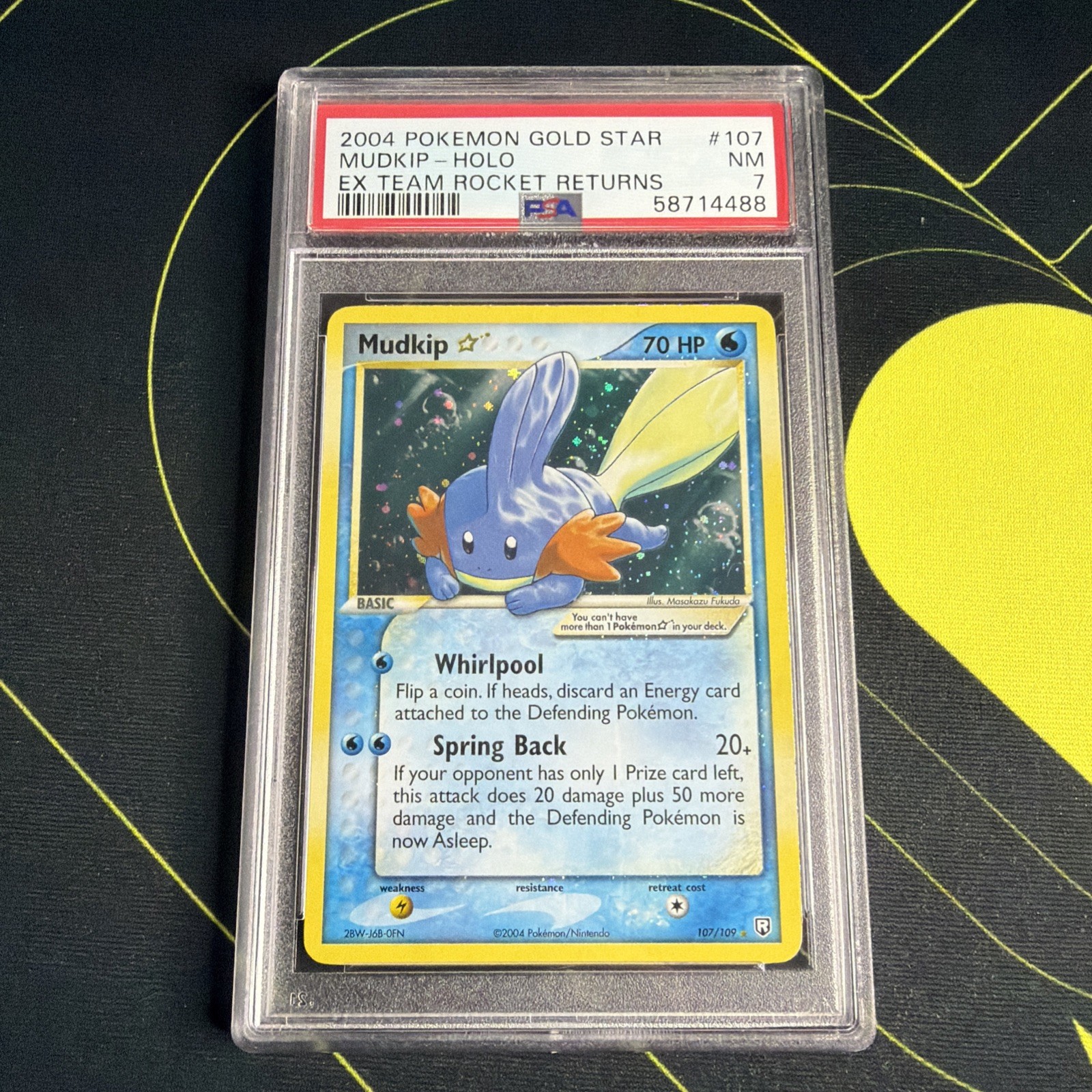 2004 Pokemon EX Team Rocket Returns Mudkip-Holo Gold Star 107