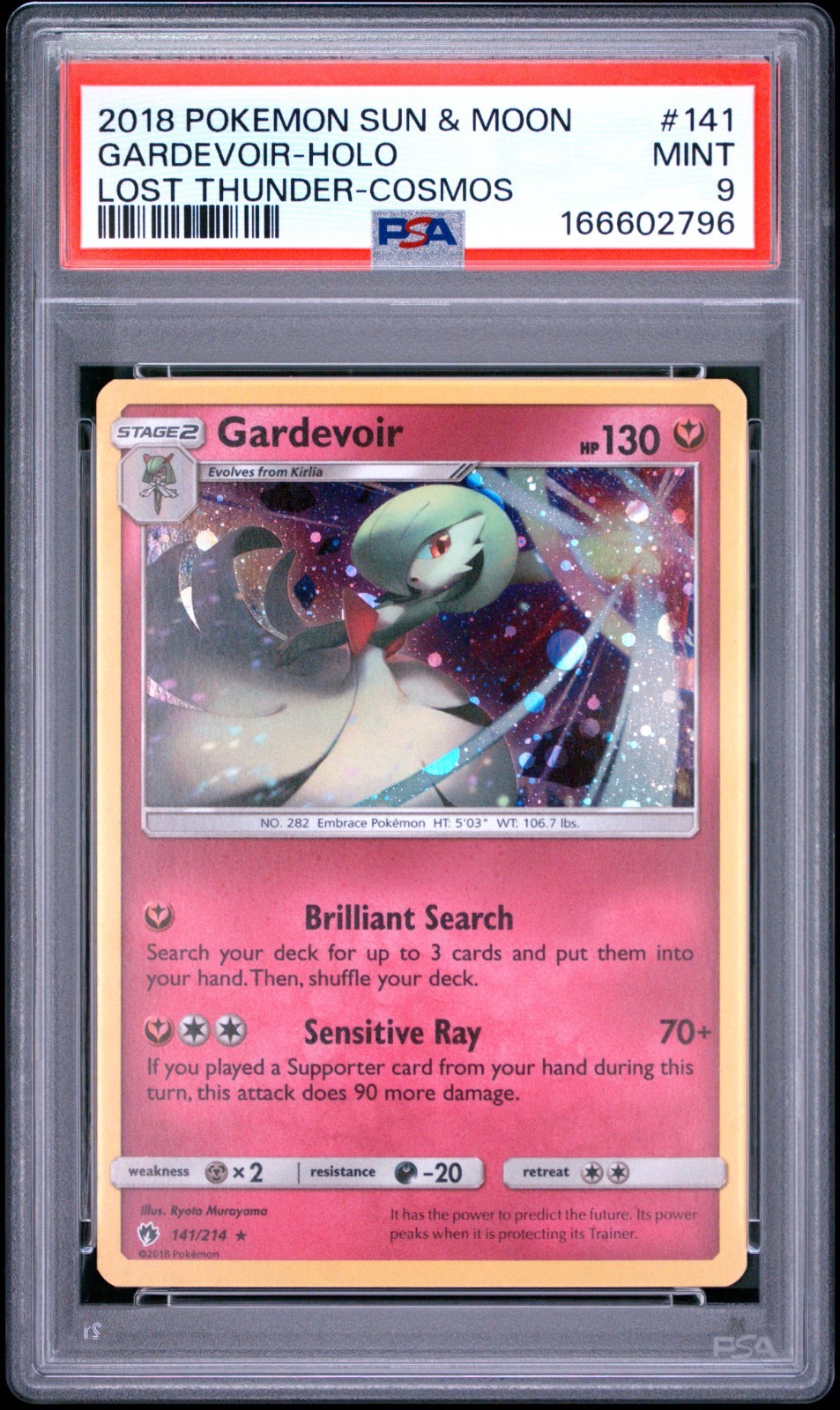 2018 Pokemon Sun & Moon Lost Thunder Gardevoir-Holo Cosmos 141
