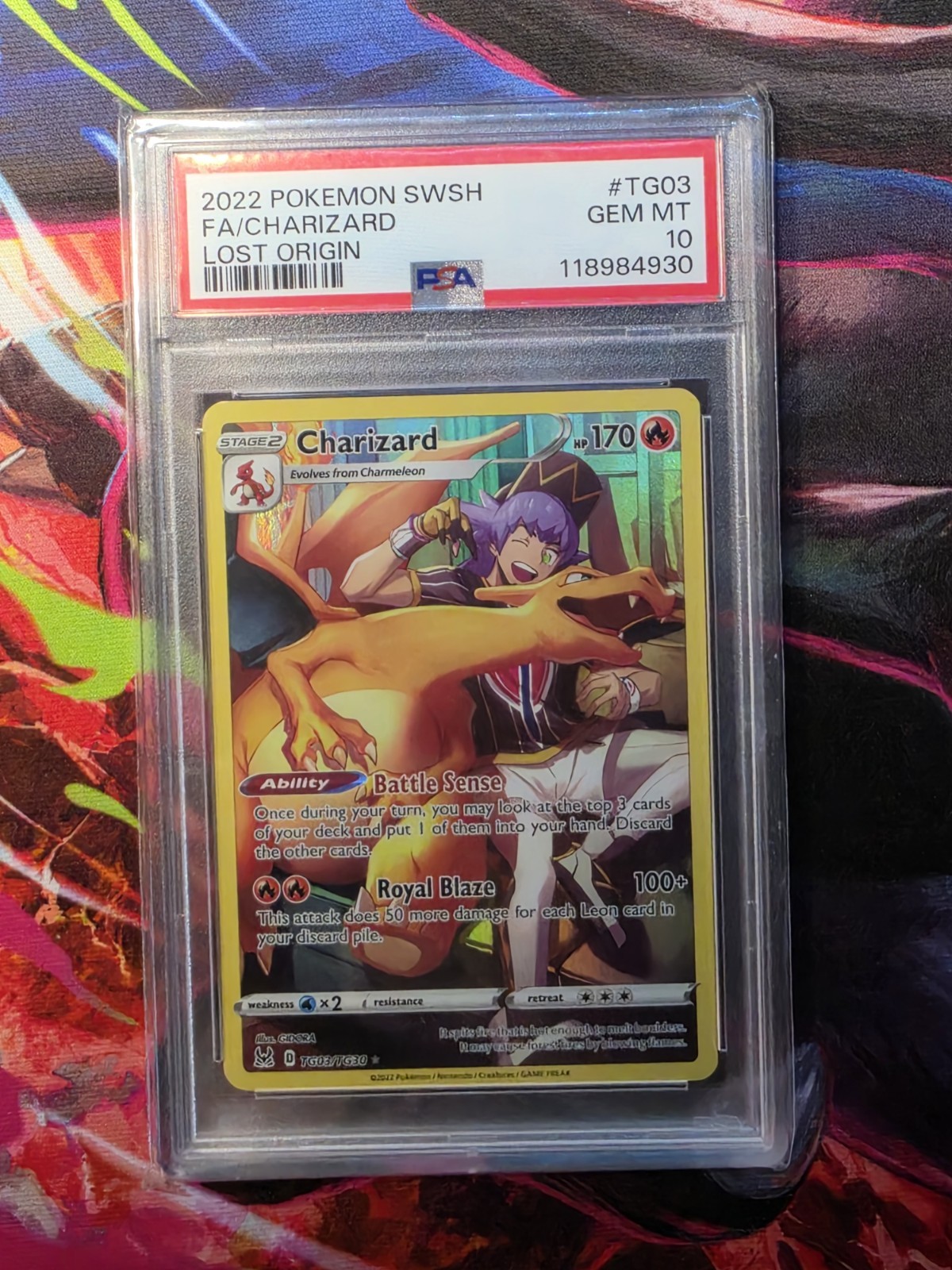 2022 Pokemon Sword & Shield Lost Origin Full Art/Charizard TG03