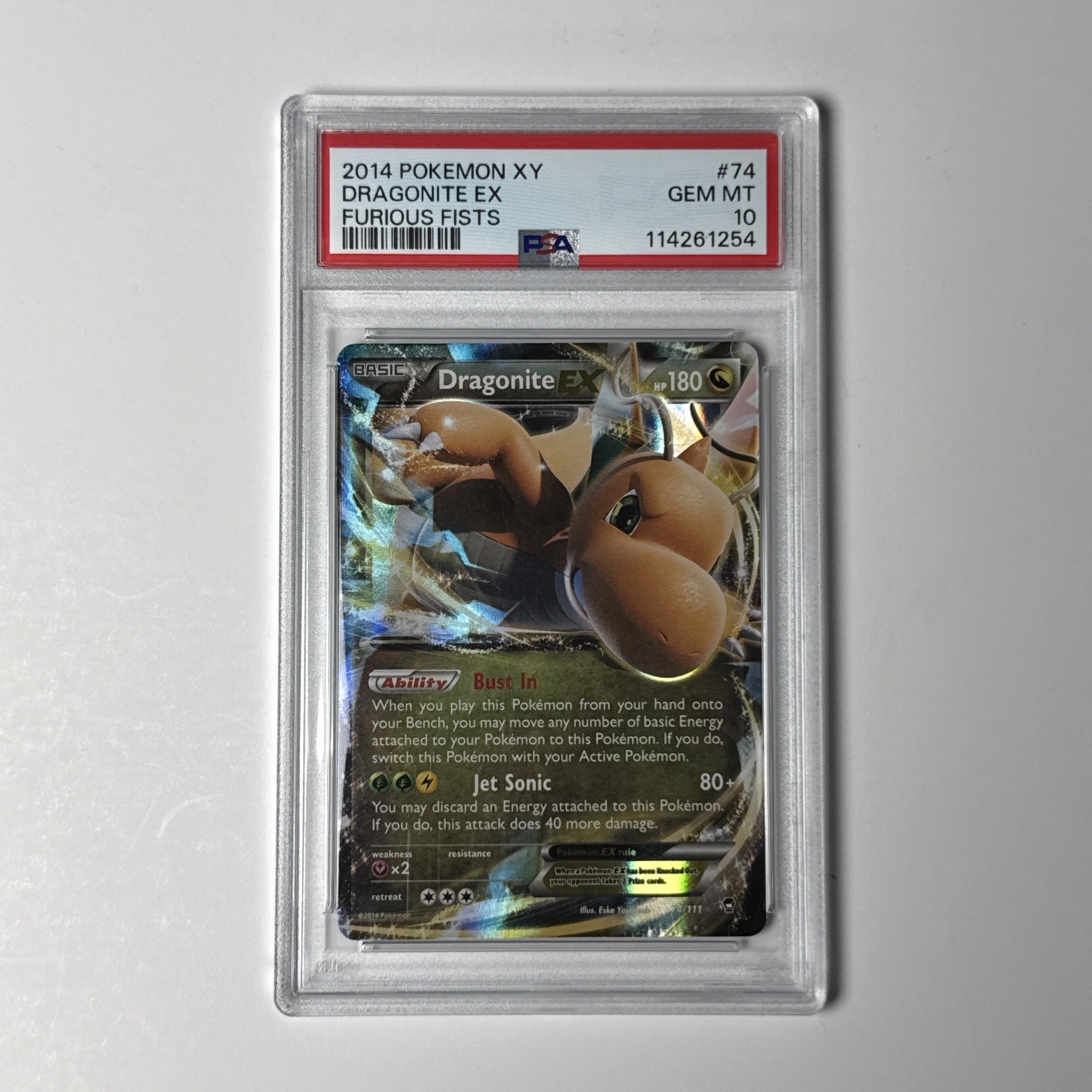 2014 Pokemon XY Furious Fists Dragonite EX 74