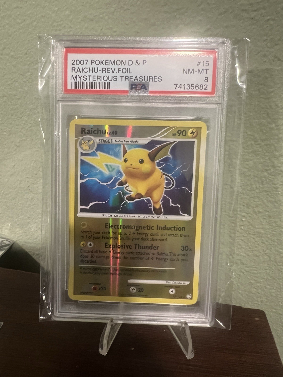 2007 Pokemon Diamond & Pearl Mysterious Treasures Raichu-Reverse Foil 15