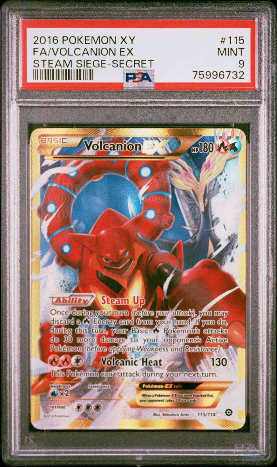 2016 Pokemon XY Steam Siege Full Art/Volcanion EX Secret 115