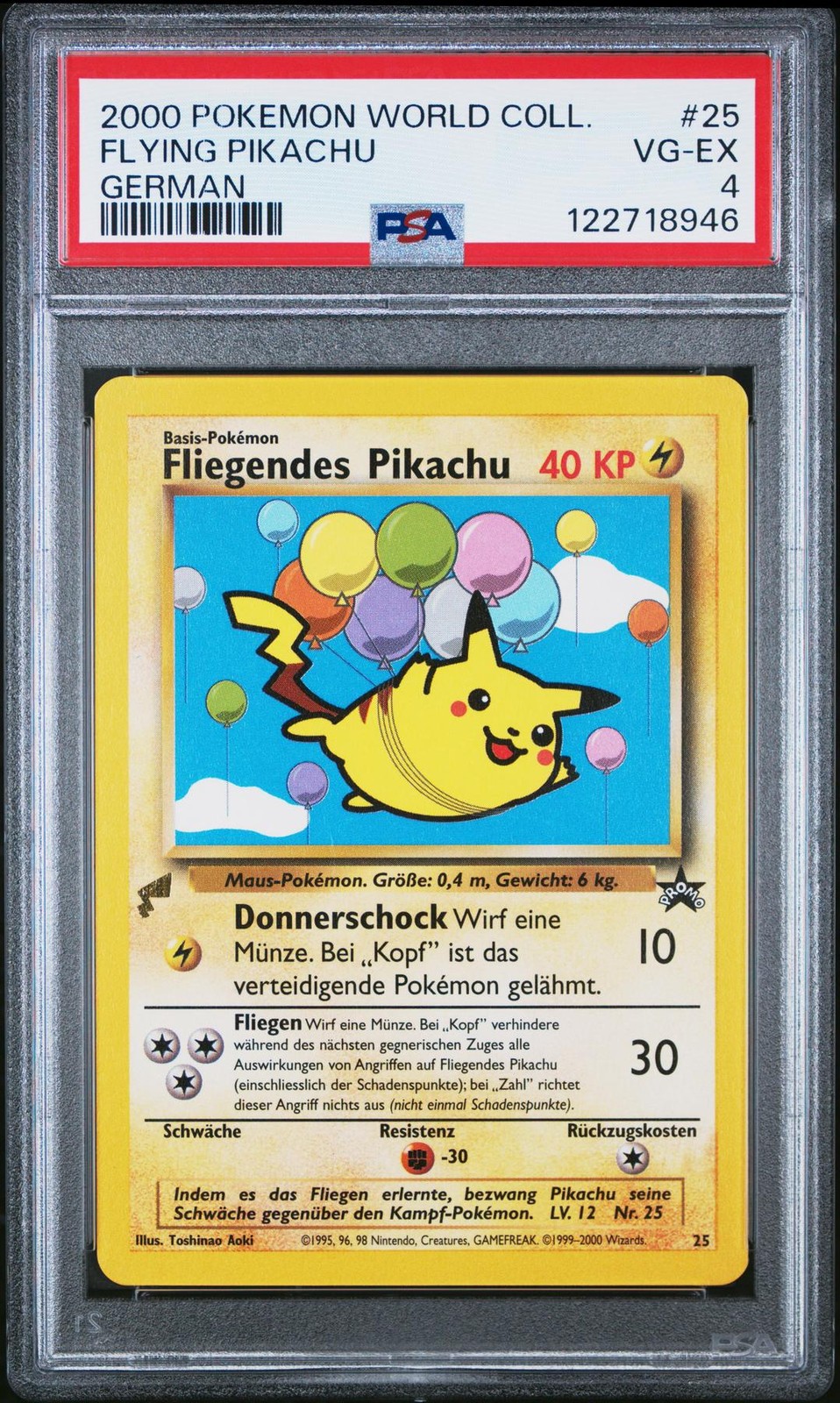 2000 Pokemon Pikachu World Collection Flying Pikachu German 25