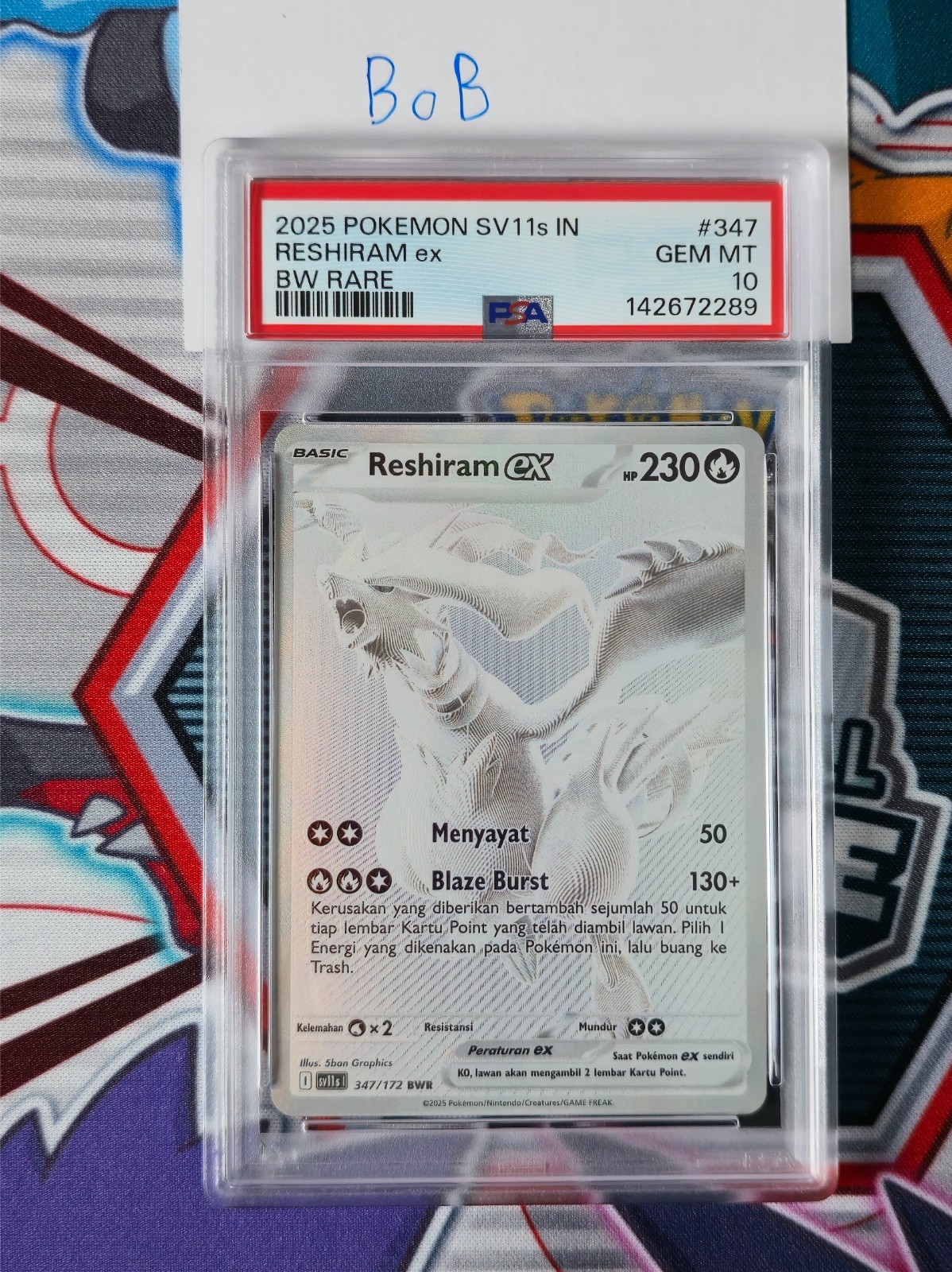 2025 Pokemon Indonesian Sv11s I-Black & White Reshiram EX BW Rare 347
