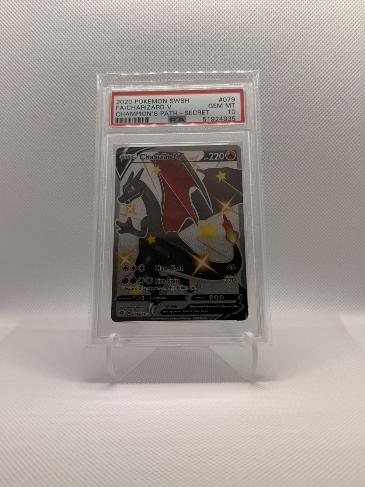 2020 Pokemon Sword & Shield Champion's Path Full Art/Charizard V Secret 079