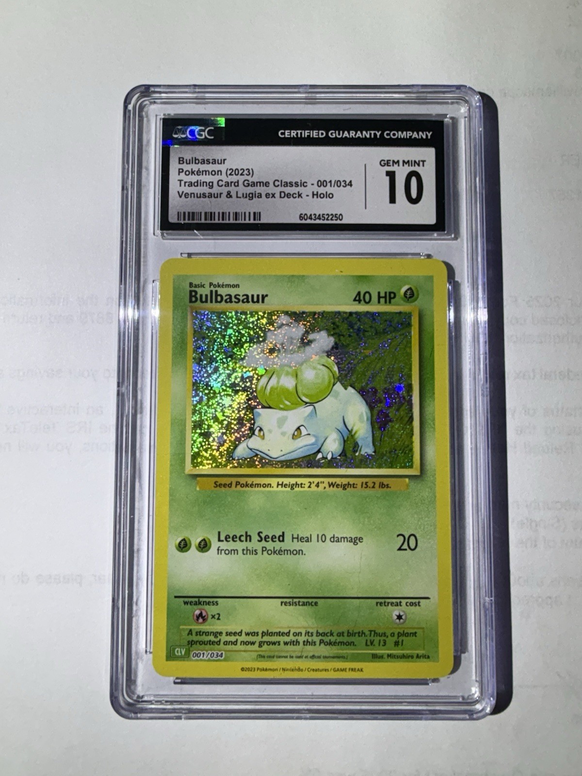 2023 Trading Card Game Classic - CLV, CLC, CLB - English Bulbasaur Venusaur & Lugia ex Deck - CLV Holo 001/034