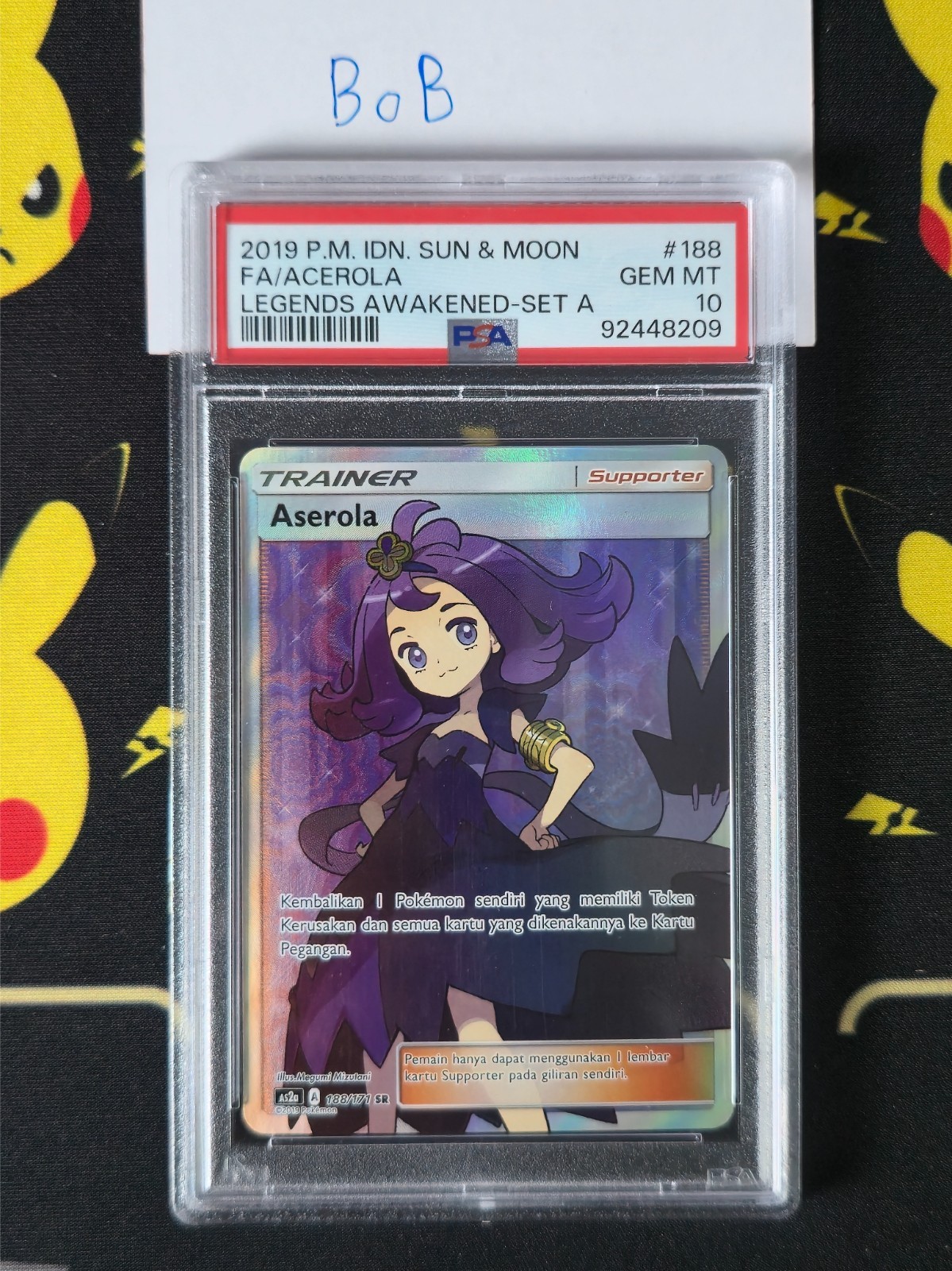 2019 Pokemon Indonesian Sun & Moon Legends Awakened Full Art/Acerola Set A 188