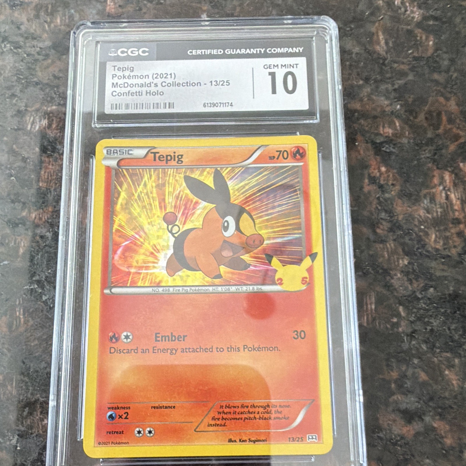 2021 McDonald's Collection 2021 - English Tepig Promo Confetti Holo 13/25