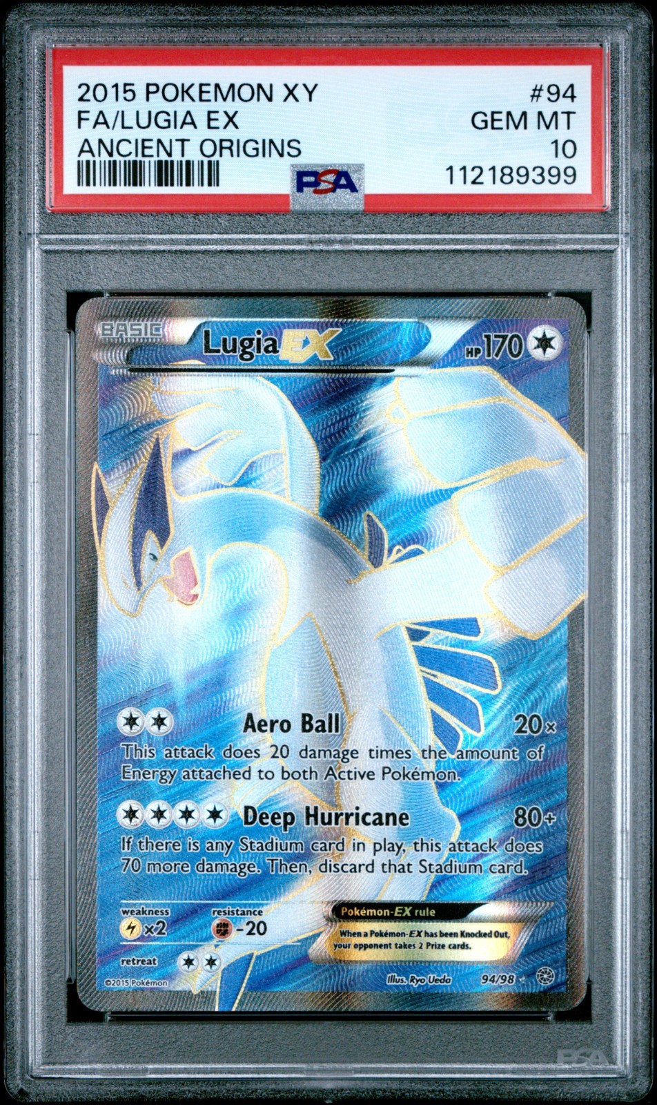 2015 Pokemon XY Ancient Origins Full Art/Lugia EX 94