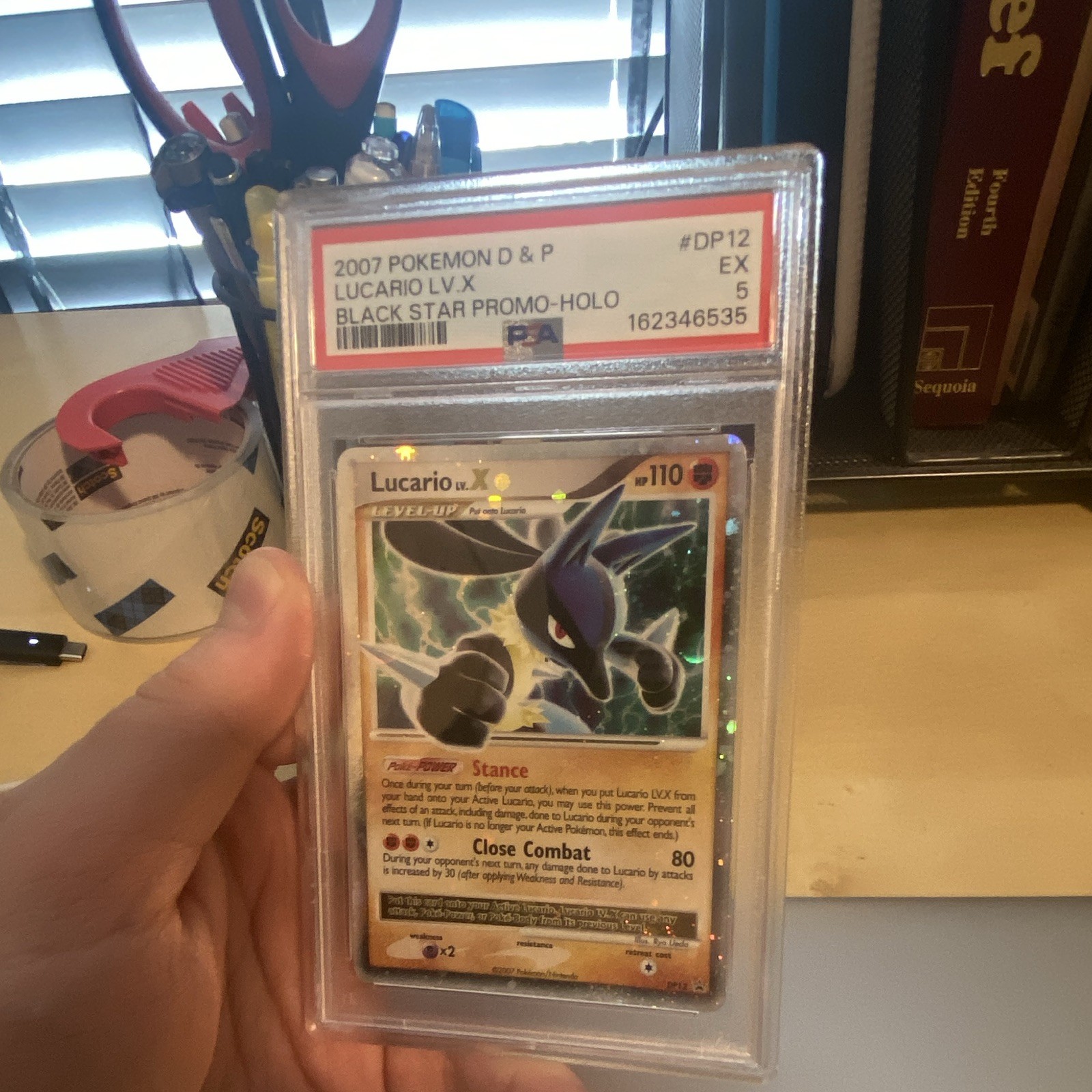 2007 Pokemon Diamond & Pearl Black Star Promo Lucario LV.X Holo DP12