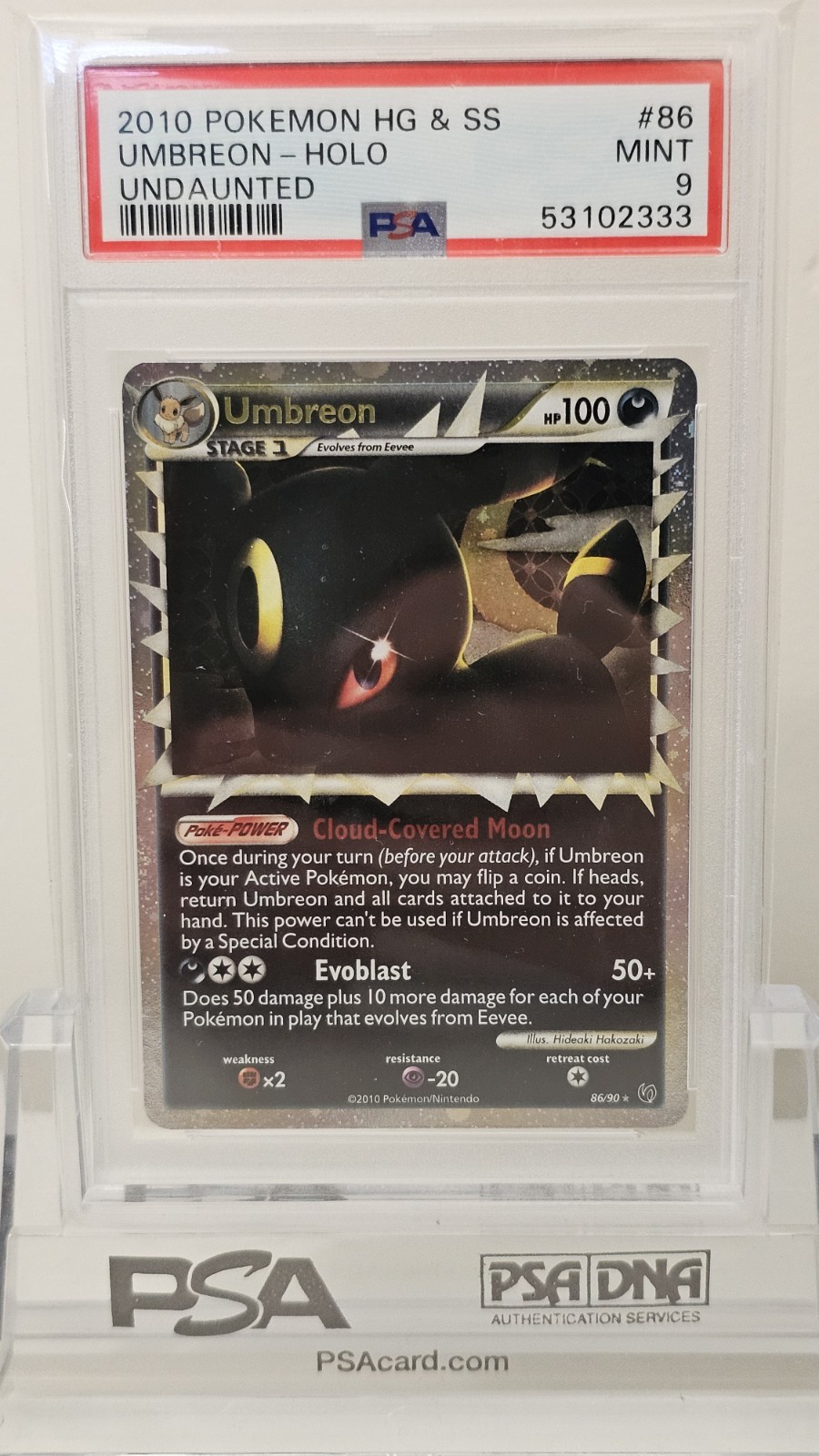 2010 Pokemon Heartgold & Soulsilver Undaunted Umbreon-Holo 86
