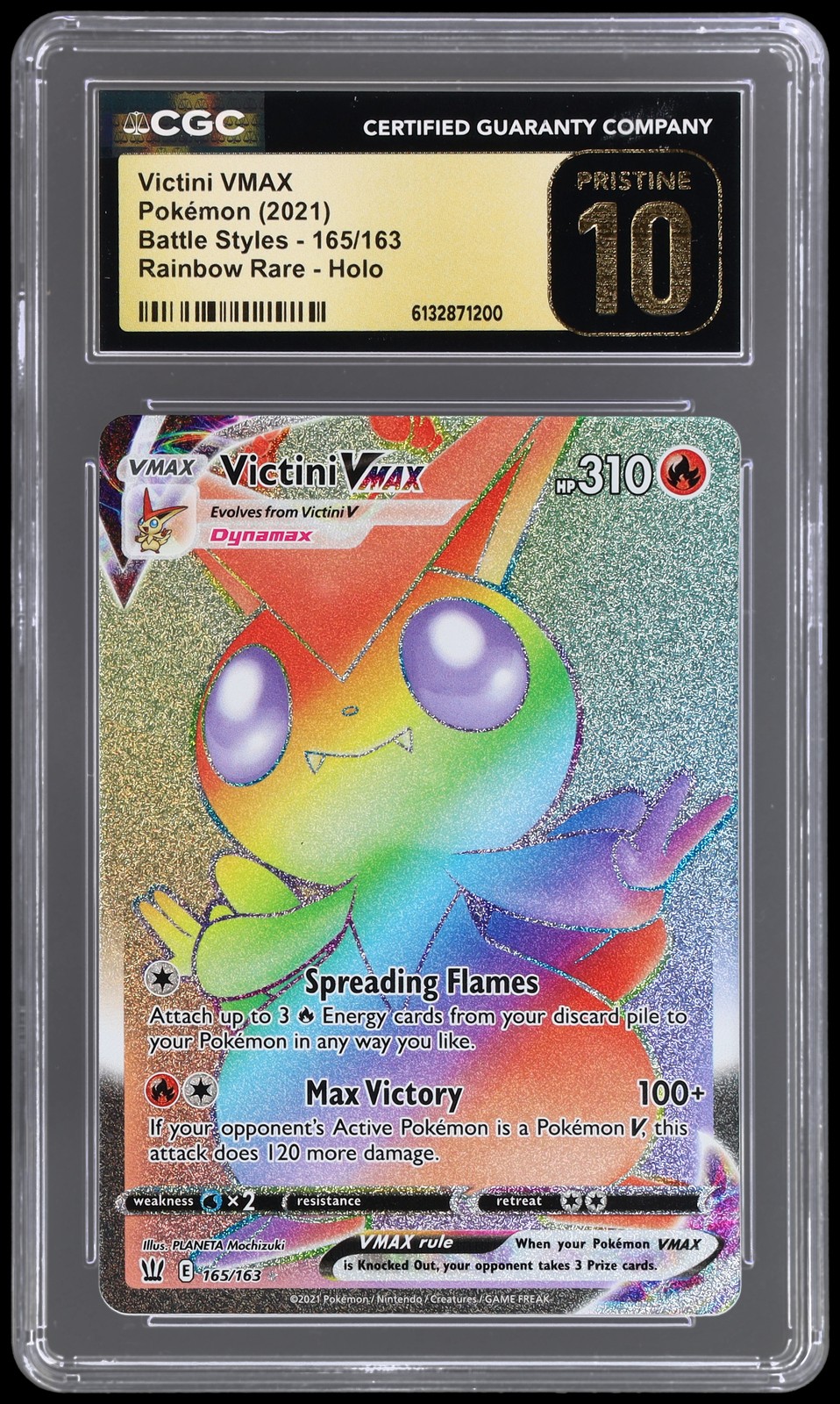 2021 Battle Styles - English Victini VMAX Rainbow Rare Rainbow Rare Holo 165/163