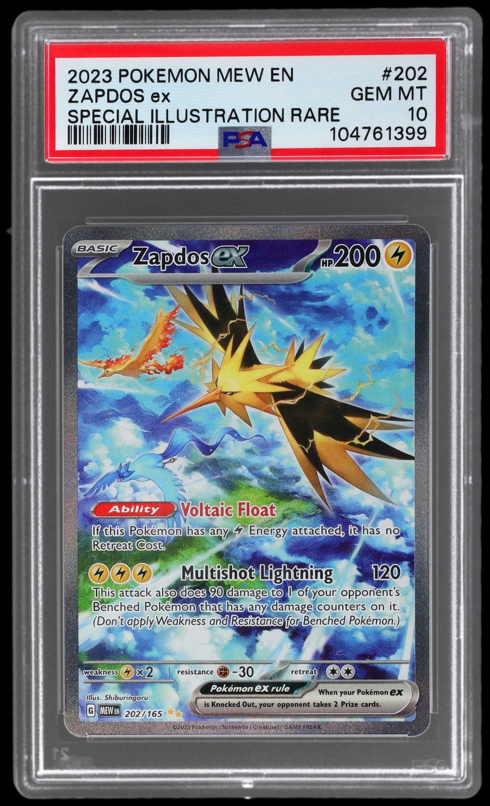 2023 Pokemon Mew EN-151 Zapdos EX Special Illustration Rare 202