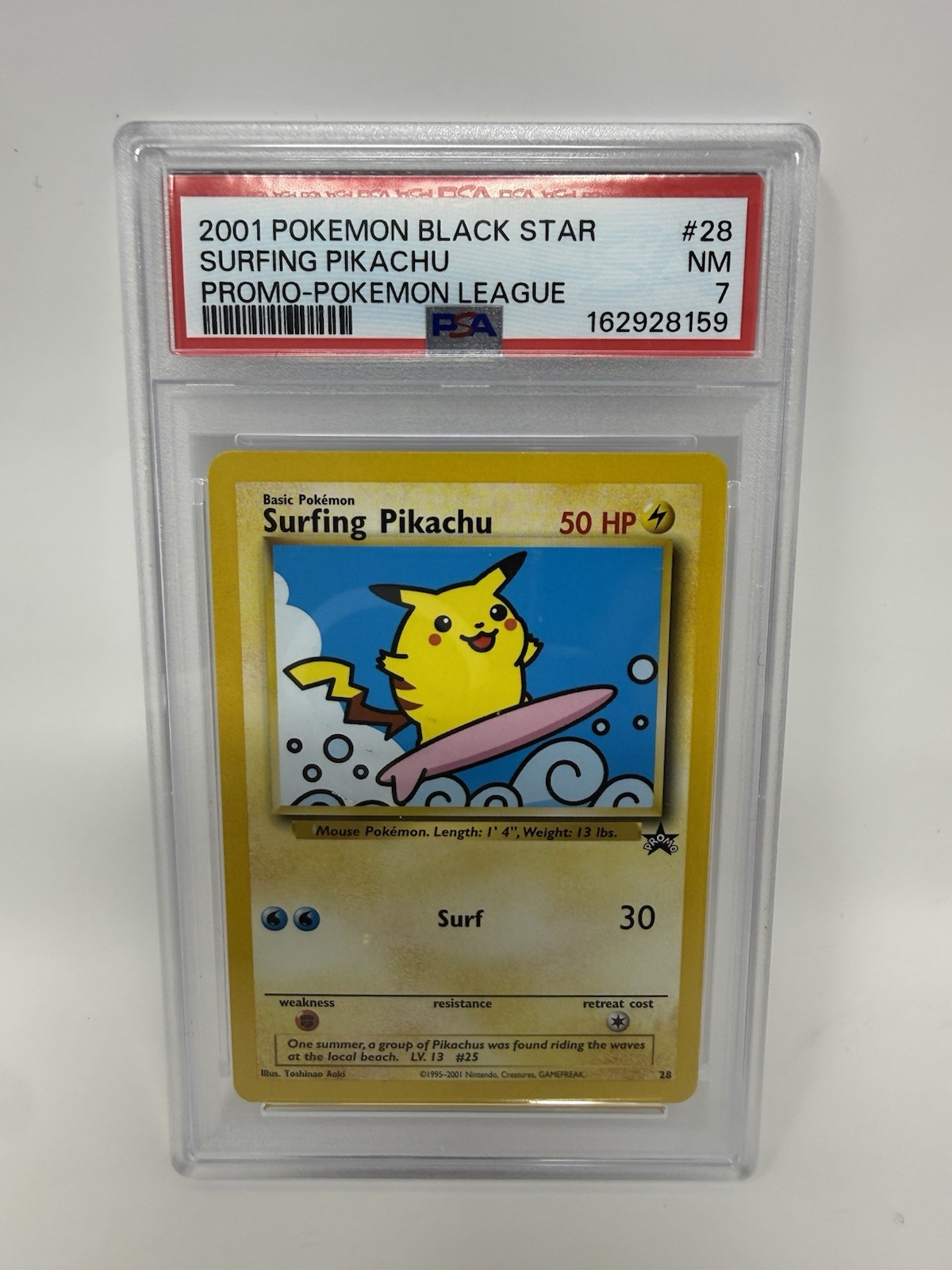 2001 Pokemon Promo Black Star Surfing Pikachu Pokemon League 28