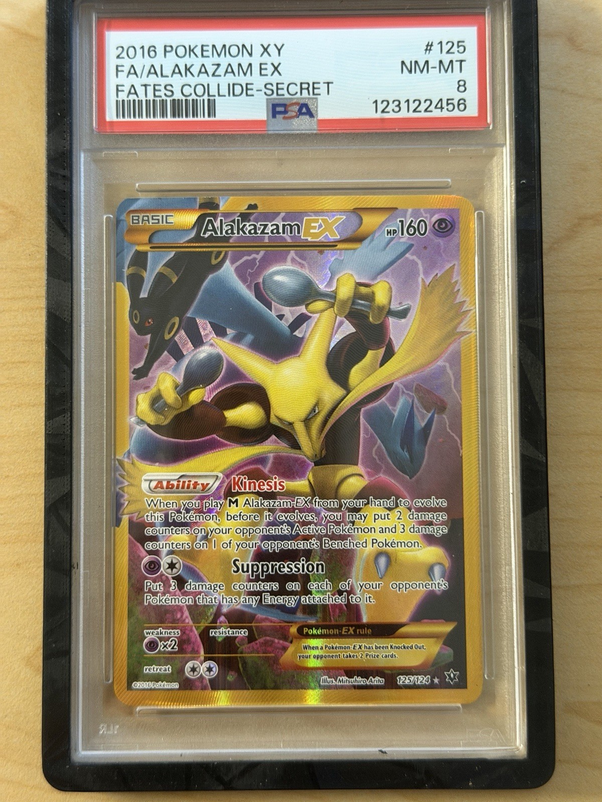 2016 Pokemon XY Fates Collide Full Art/Alakazam EX Secret 125
