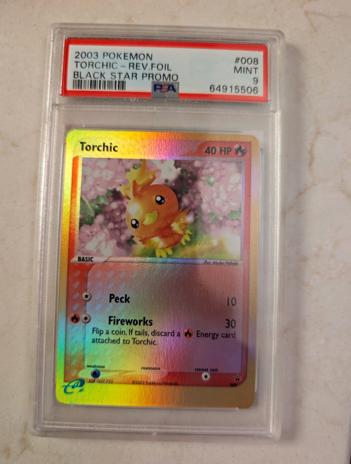 2003 Pokemon Black Star Promo Torchic-Reverse Foil 008
