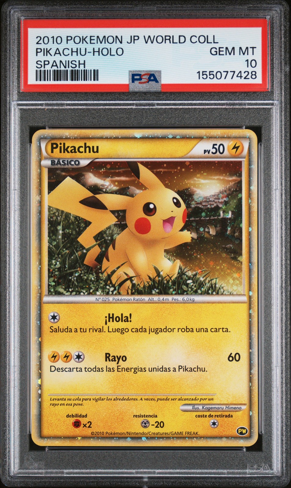 2010 Pokemon Japanese World Collection Pikachu-Holo Spanish