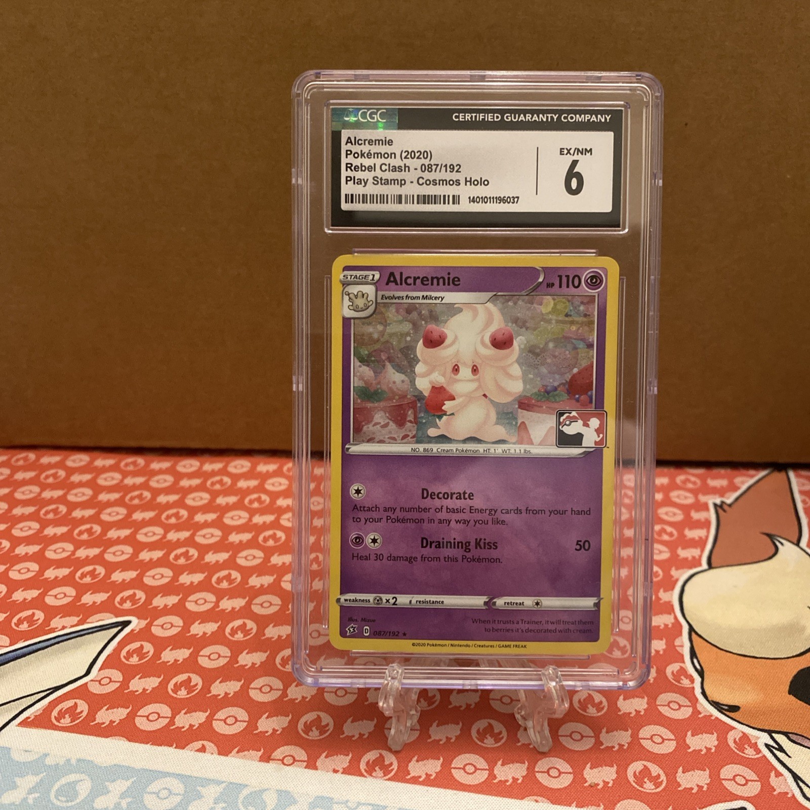 2020 Rebel Clash - English Alcremie Play! Pokémon Event (Cosmos Holo) 087/192
