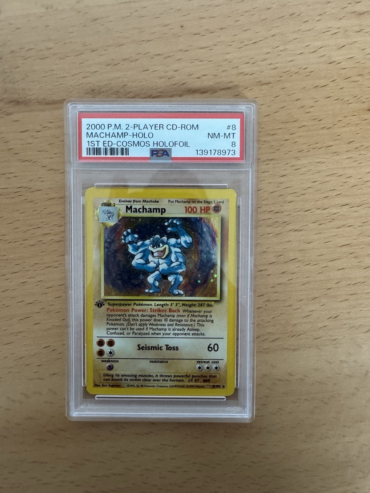 2000 Pokemon 2-Player CD-Rom Starter Set Machamp-Holo 1st Edition Cosmos Holofoil 8