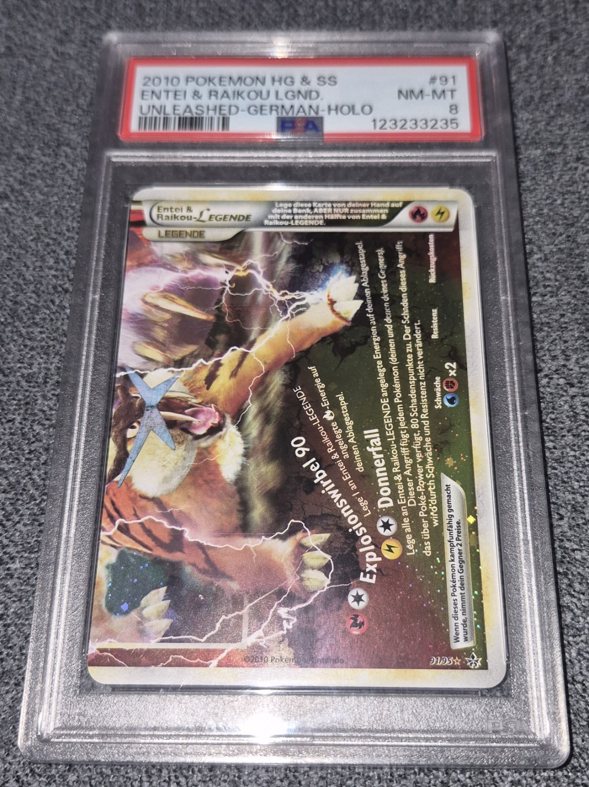 2010 Pokemon Heartgold & Soulsilver Unleashed Entei & Raikou Legende-Holo German 91