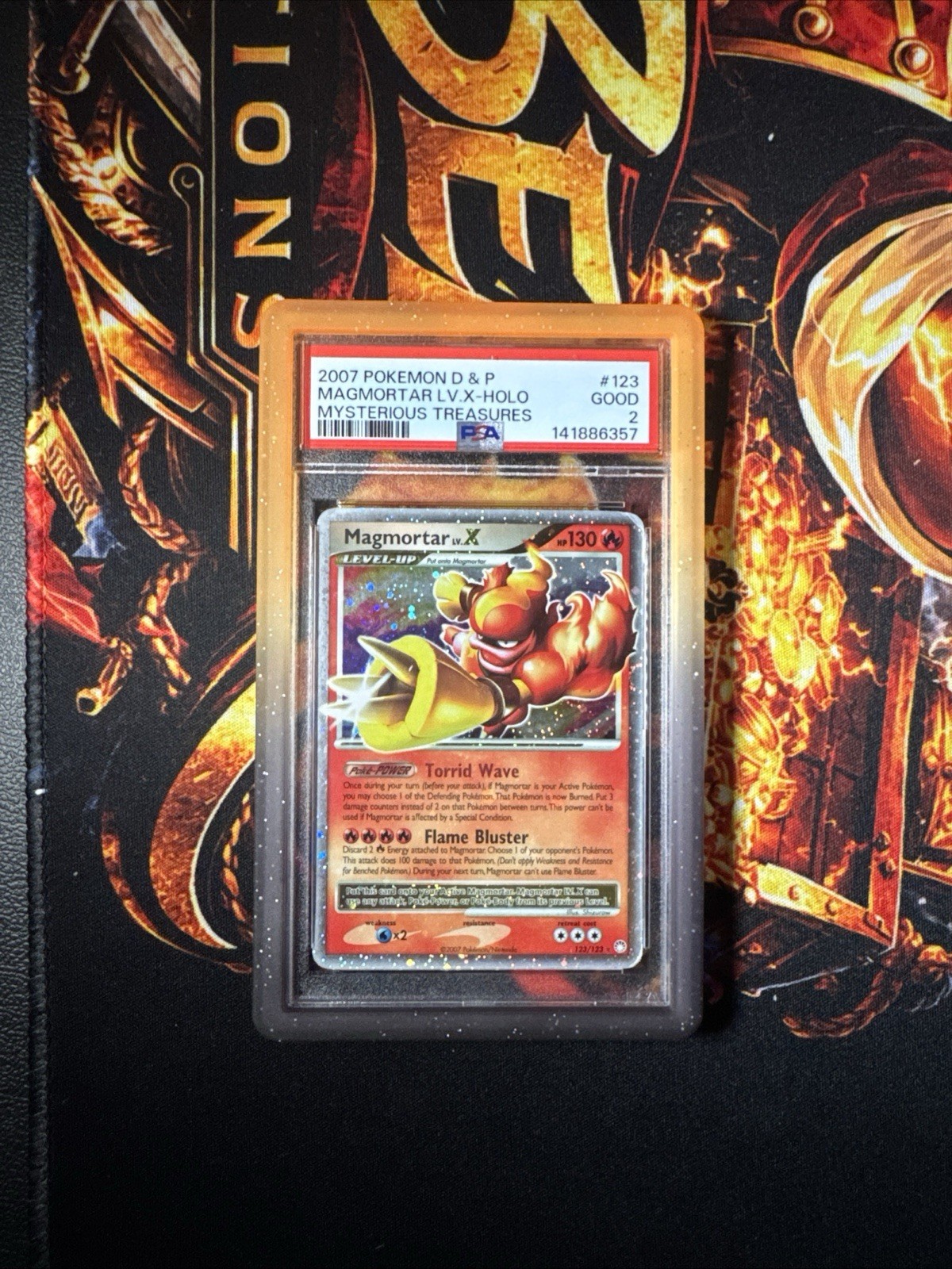 2007 Pokemon Diamond & Pearl Mysterious Treasures Magmortar LV.X-Holo 123