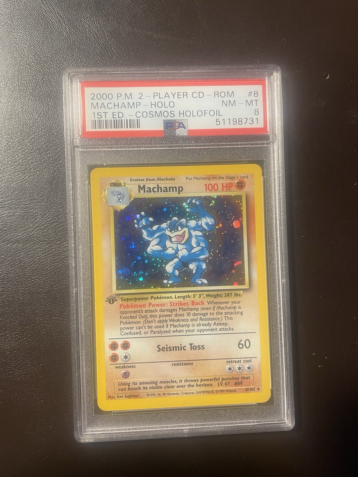2000 Pokemon 2-Player CD-Rom Starter Set Machamp-Holo 1st Edition Cosmos Holofoil 8
