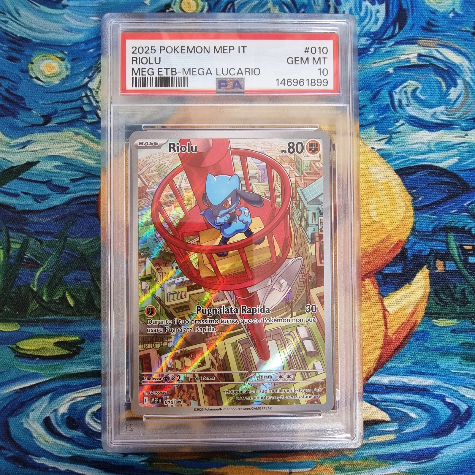 2025 Pokemon Italian Mep It-Me Black Star Promo Riolu Mega Evolution Elite Trainer Box-Mega Lucario 010