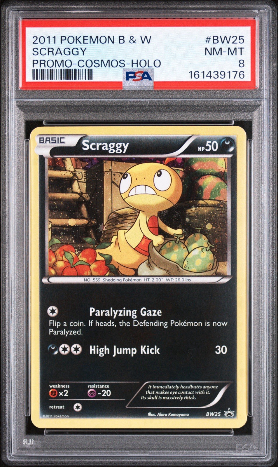 2011 Pokemon Black & White Promo Scraggy Cosmos-Holo BW25