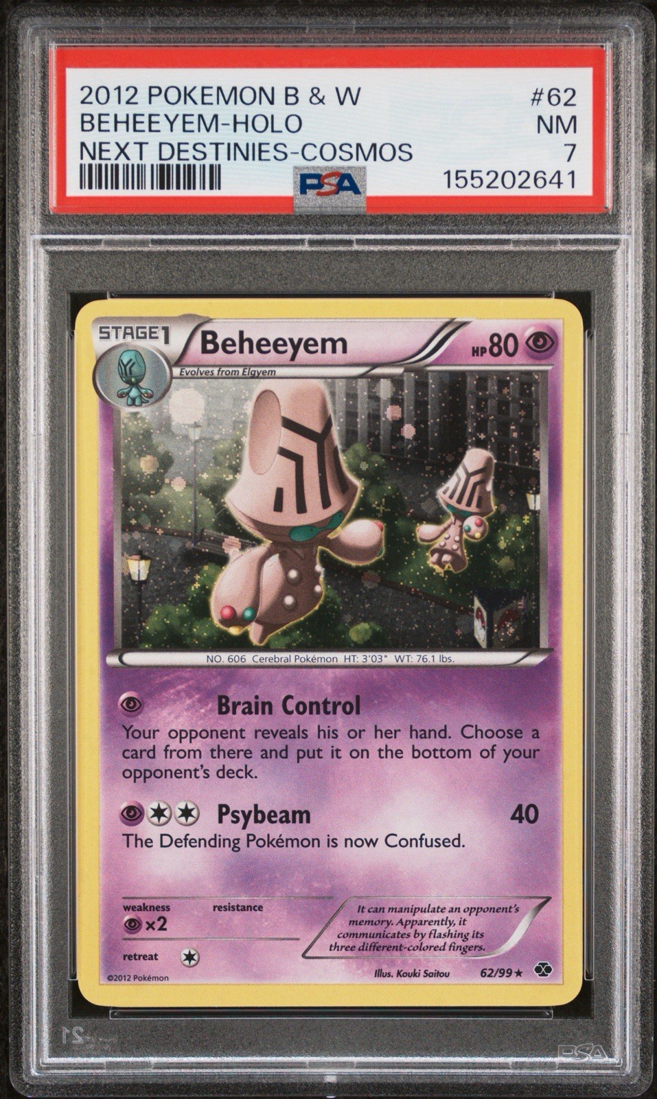 2012 Pokemon Black & White Next Destinies Beheeyem-Holo Cosmos 62