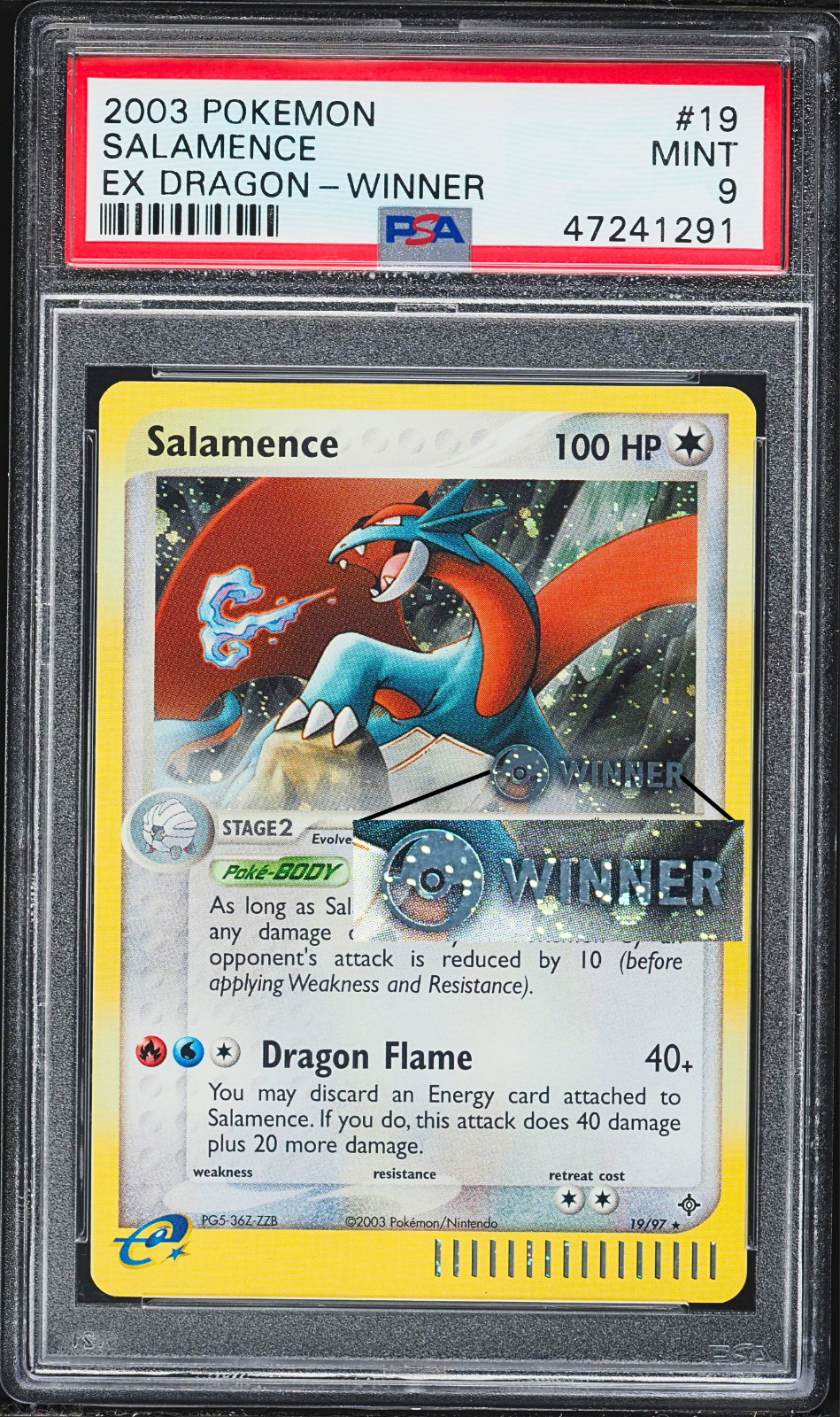 2004 Pokemon Promo Salamence-Holo E-League Winner 19