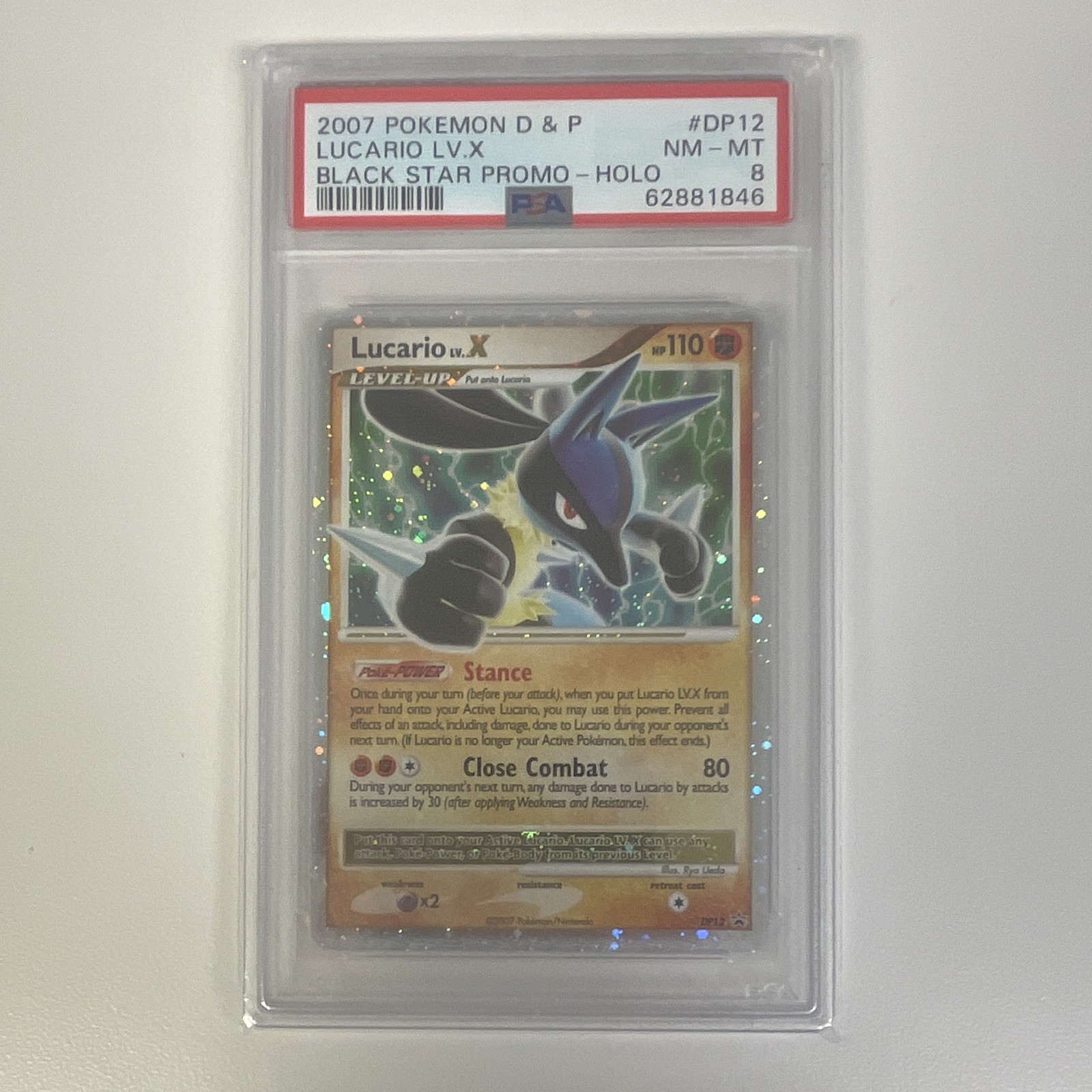 2007 Pokemon Diamond & Pearl Black Star Promo Lucario LV.X Holo DP12