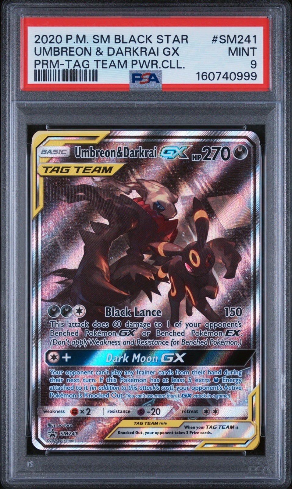 2020 Pokemon SM Black Star Promo Umbreon & Darkrai GX Tag Team Powers Collection SM241