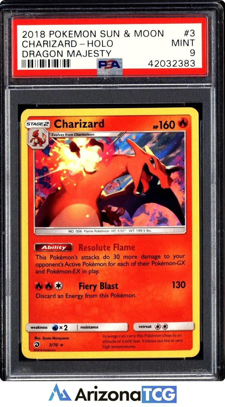2018 Pokemon Sun & Moon Dragon Majesty Charizard-Holo 3