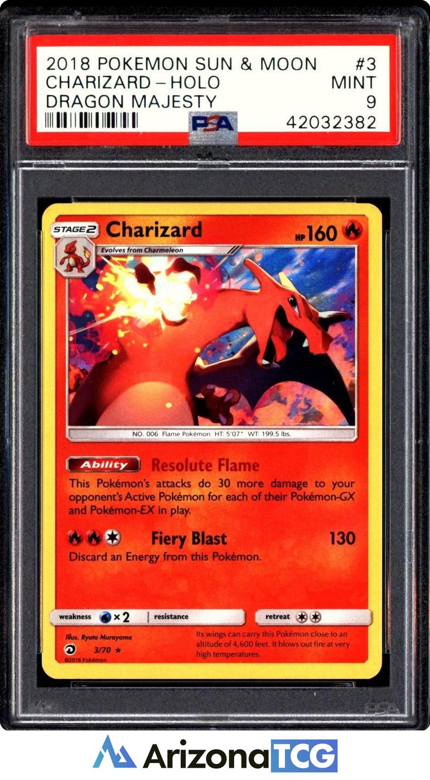 2018 Pokemon Sun & Moon Dragon Majesty Charizard-Holo 3