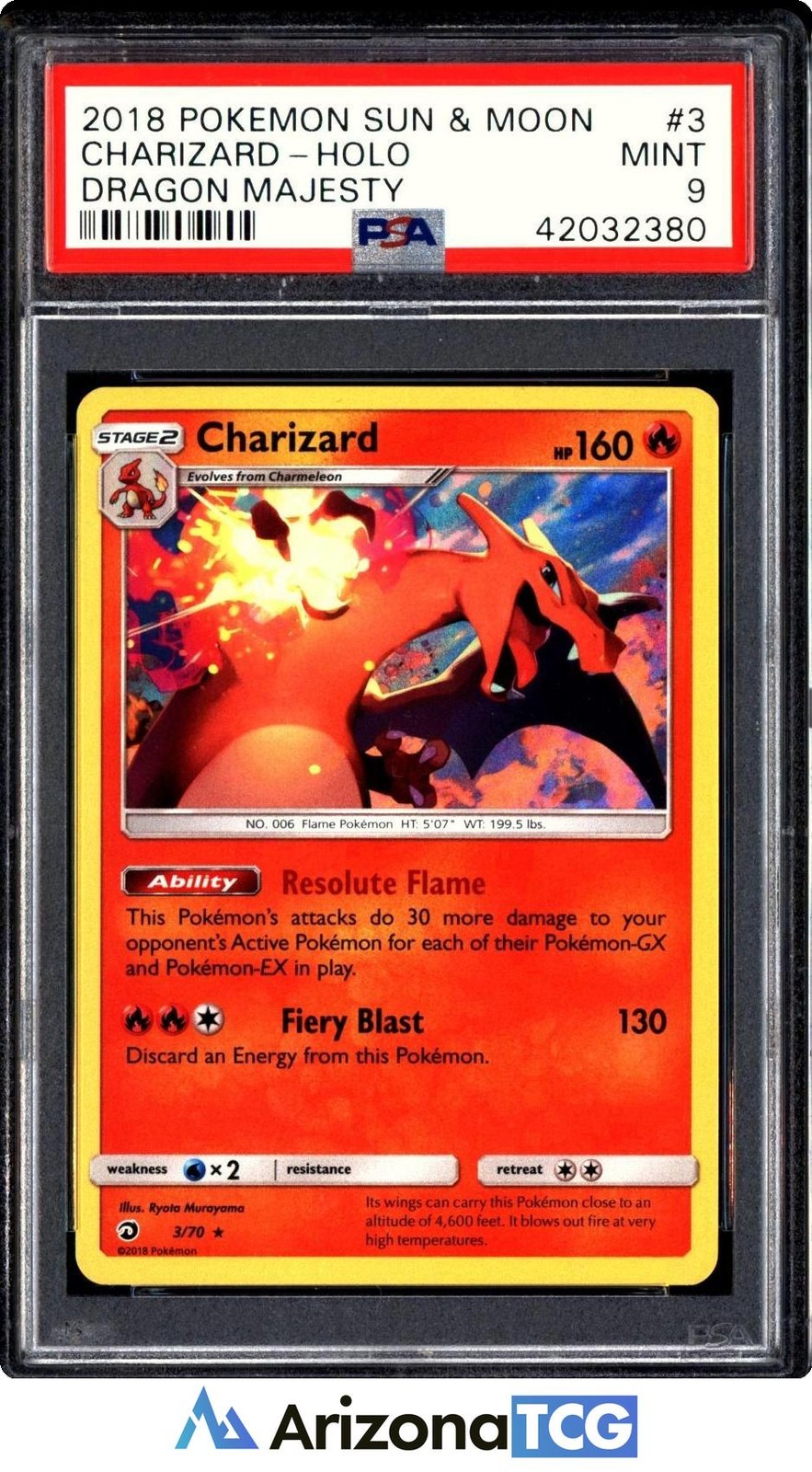 2018 Pokemon Sun & Moon Dragon Majesty Charizard-Holo 3