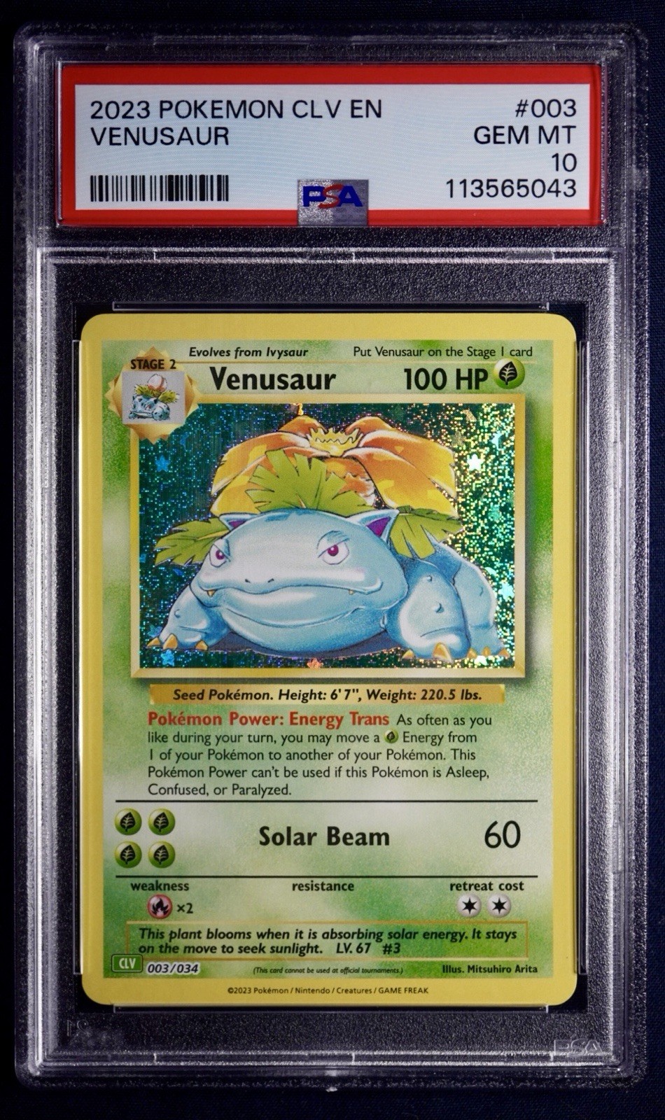 2023 Pokemon CLV-Trading Card Game Classic Venusaur & Lugia EX Deck Venusaur 003