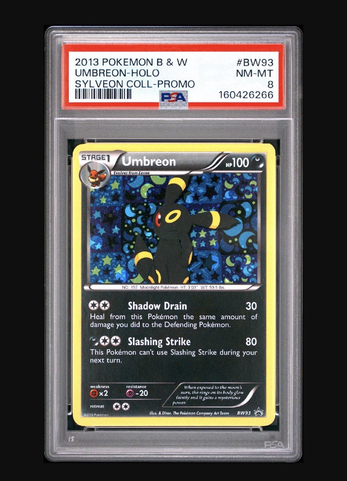 2013 Pokemon Black & White Promo Umbreon-Holo Sylveon Collection BW93