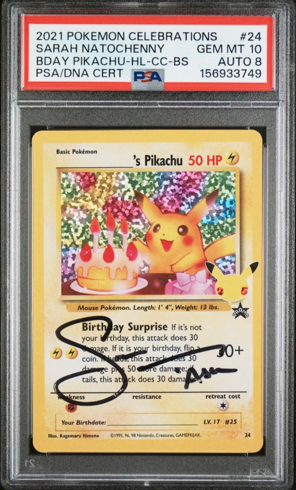2021 Pokemon Celebrations Classic Collection Birthday Pikachu-Holo 24