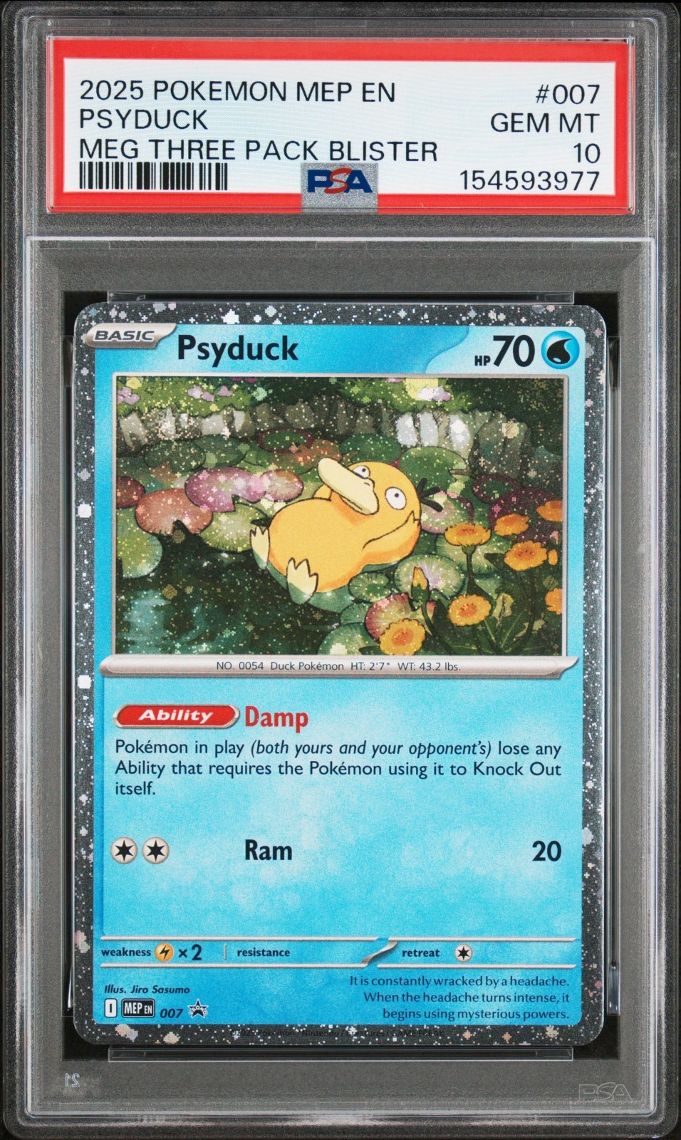 2025 Pokemon Mep EN-Me Black Star Promo Psyduck Mega Evolution Three Pack Blister 007
