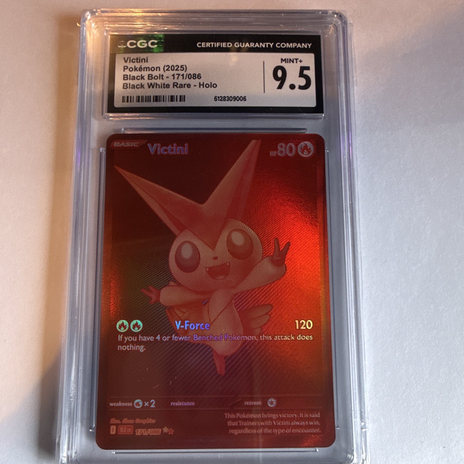 2025 Black Bolt - BLK EN - English Victini Black White Rare Holo 171/086